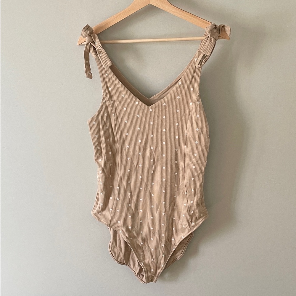 Tan Polka Dot Bodysuit